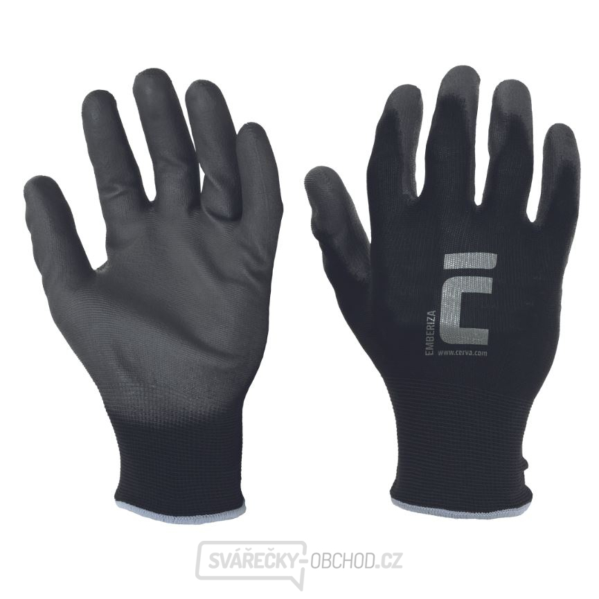EMBERIZA Pracovní Rukavice Povrstvené, Černé, Vel 8 EMBERIZA Pracovní Rukavice Povrstvené, Černé, Vel 8 gallery main image
