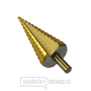GEKO Vrták stupňovitý, 4-39mm, stupňování po 3mm, 13 otvorů, stopka 13mm, TiN GEKO Vrták stupňovitý, 4-39mm, stupňování po 3mm, 13 otvorů, stopka 13mm, TiN gallery main image