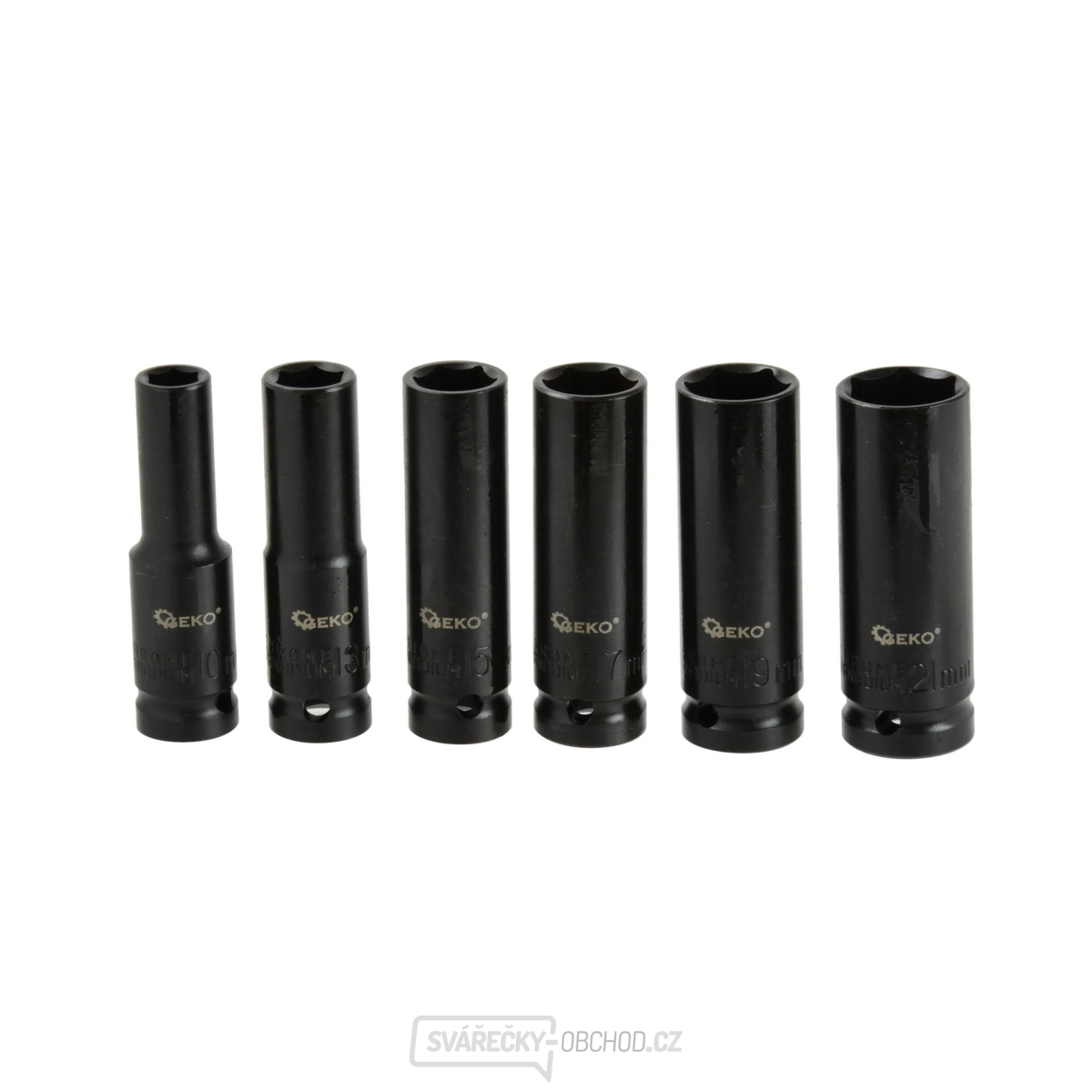 GEKO Rázové hlavice sada 6ks, 1/2" 10-21 mm, délka 77 mm