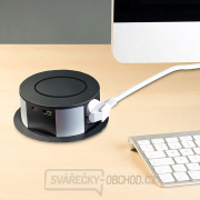 Solight 3z + USB A+C + Wireless 10W výsuvný blok zásuvek, kruhový tvar, prodlužovací přívod 2m,  3 x 1,5mm2 Náhled