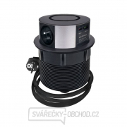 Solight 3z + USB A+C + Wireless 10W výsuvný blok zásuvek, kruhový tvar, prodlužovací přívod 2m,  3 x 1,5mm2 gallery main image