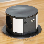 Solight 3z + USB A+C výsuvný blok zásuvek, 2m, černý Náhled