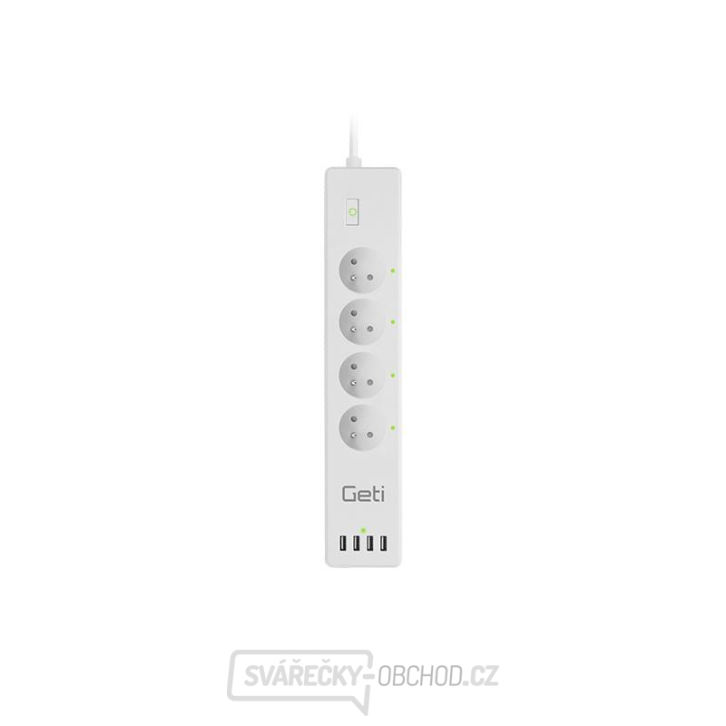 GETI Prodlužovací přívod Smart GSS04, 4 zásuvky, 4x USB, Tuya