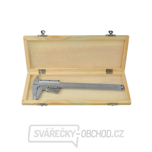 GEKO Měřítko posuvné kovové, 0-150mm x 0,02, dřevěná krabička gallery main image