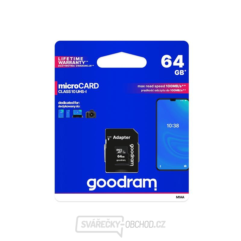 Karta paměťová GOODRAM micro SD 64 GB s adaptérem