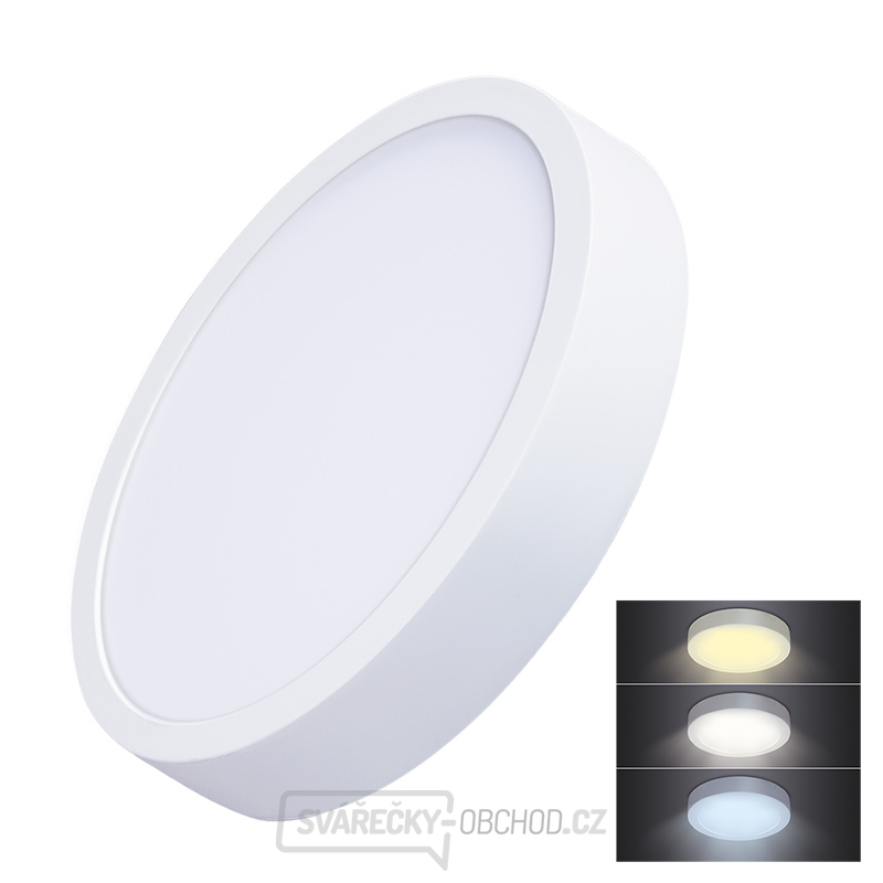 Solight LED mini panel CCT, přisazený, 24W, 1800lm, 3000K, 4000K, 6000K, kulatý