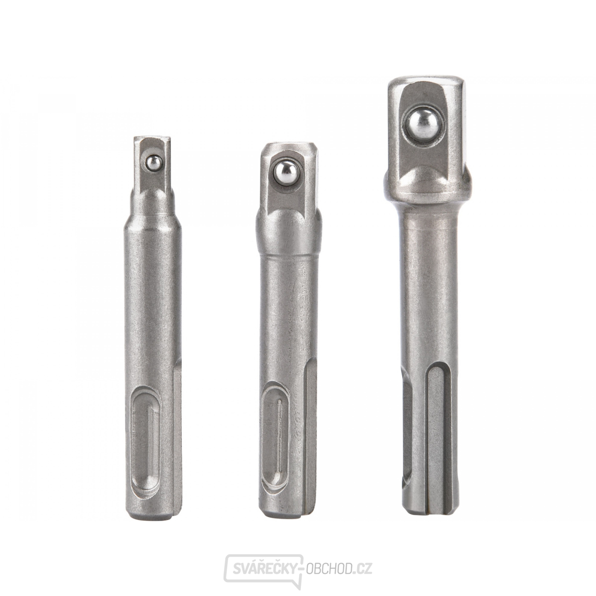 Adaptéry sada 3ks z SDS PLUS na čtyřhran, 1/4"-3/8"-1/2", CrV