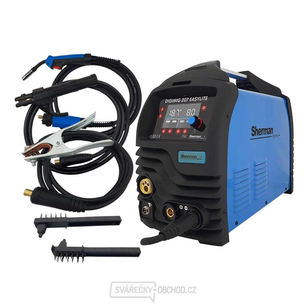Sherman Synergická invertorová svářečka DIGIMIG 207 EASYLITE + Hořák 3m+ Kabely 2m + Kartáč