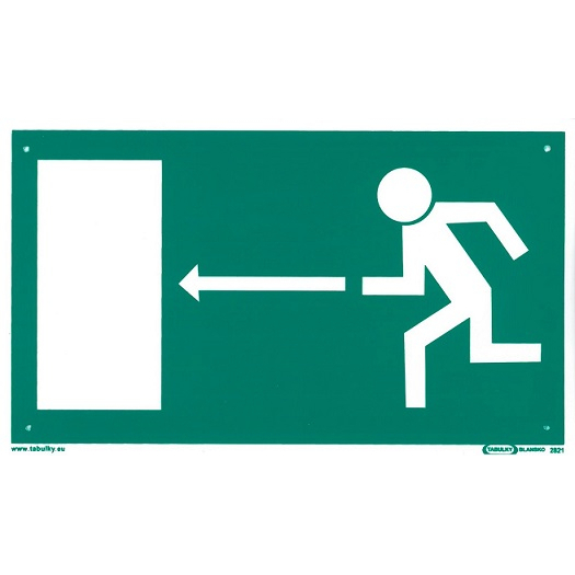 Únikový východ vlevo 210x123mm - plastová tabulka 120101