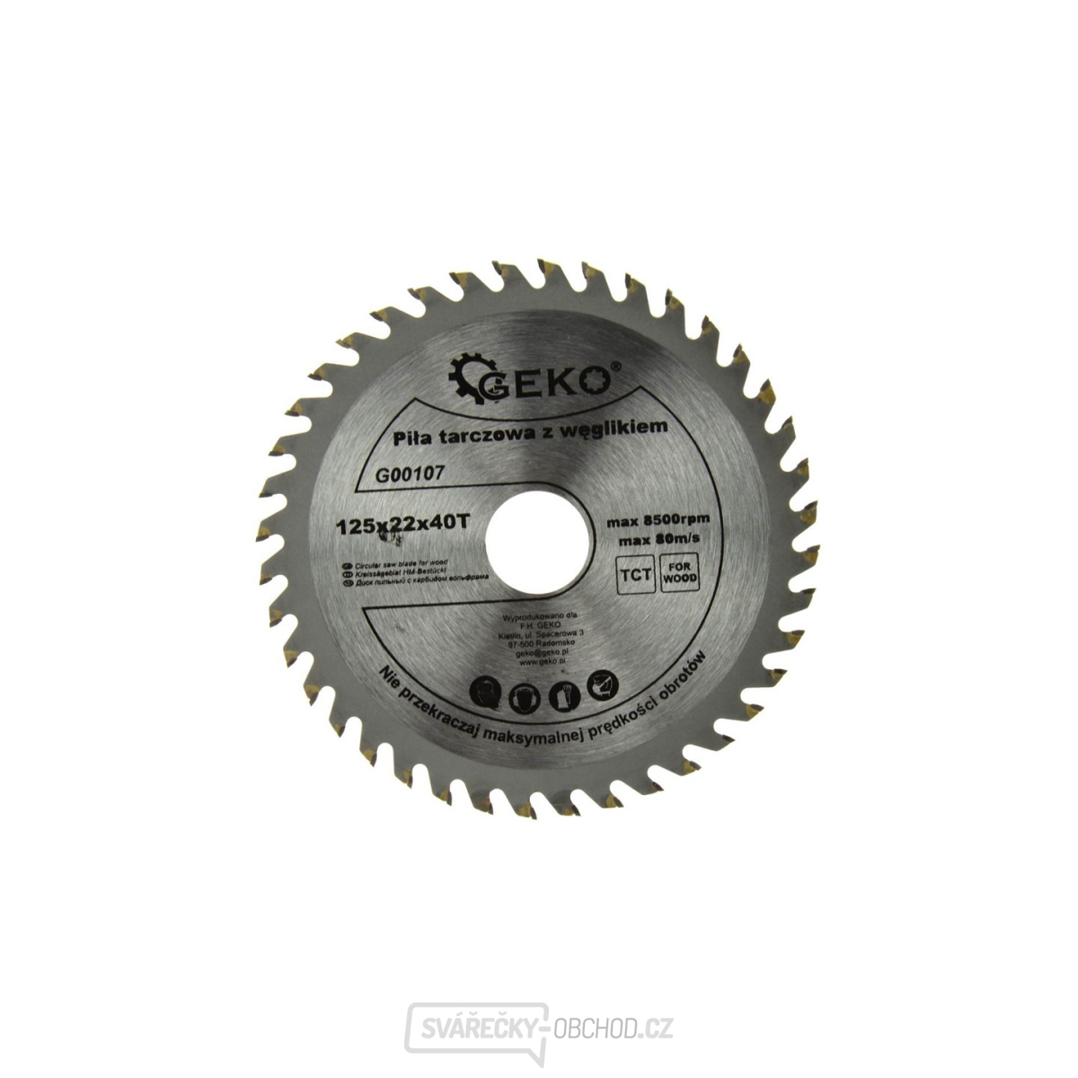 GEKO Kotouč pilový vidiový 125x22x40T GEKO Kotouč pilový vidiový 125x22x40T gallery main image