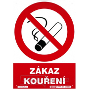 Zákaz kouření 210x297mm - plastová tabulka Zákaz kouření 210x297mm - plastová tabulka gallery main image