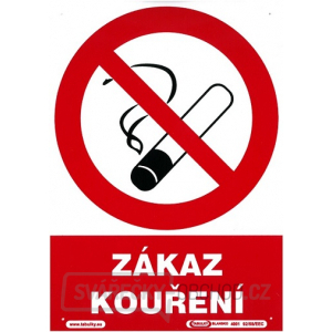 Zákaz kouření 210x297mm - plastová tabulka Zákaz kouření 210x297mm - plastová tabulka gallery main image
