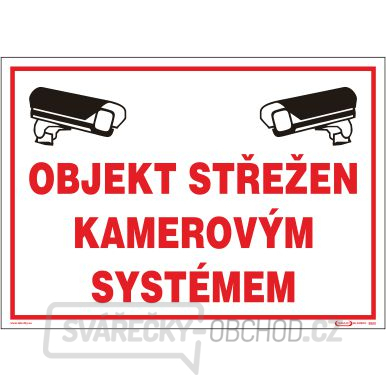 Objekt střežen kamerovým systémem - plastová tabulka A4