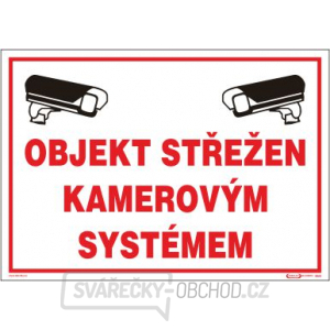 Objekt střežen kamerovým systémem - plastová tabulka A4 gallery main image