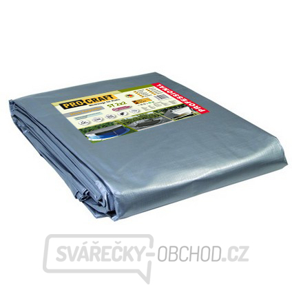 Plachta Procraft ST6x10 200g/m2 nepromokavá s oky 6x10 m stříbrná | ST6x10