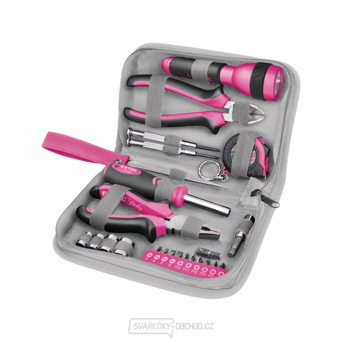 Sada nářadí, růžová barva - 23ks