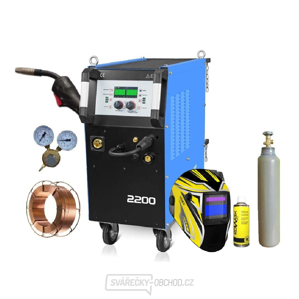 Kühtreiber KITin 2200 Multi Mig Synergic + Hořák + Ventil + Kukla + Sprej + Drát + plná Lahev CO2