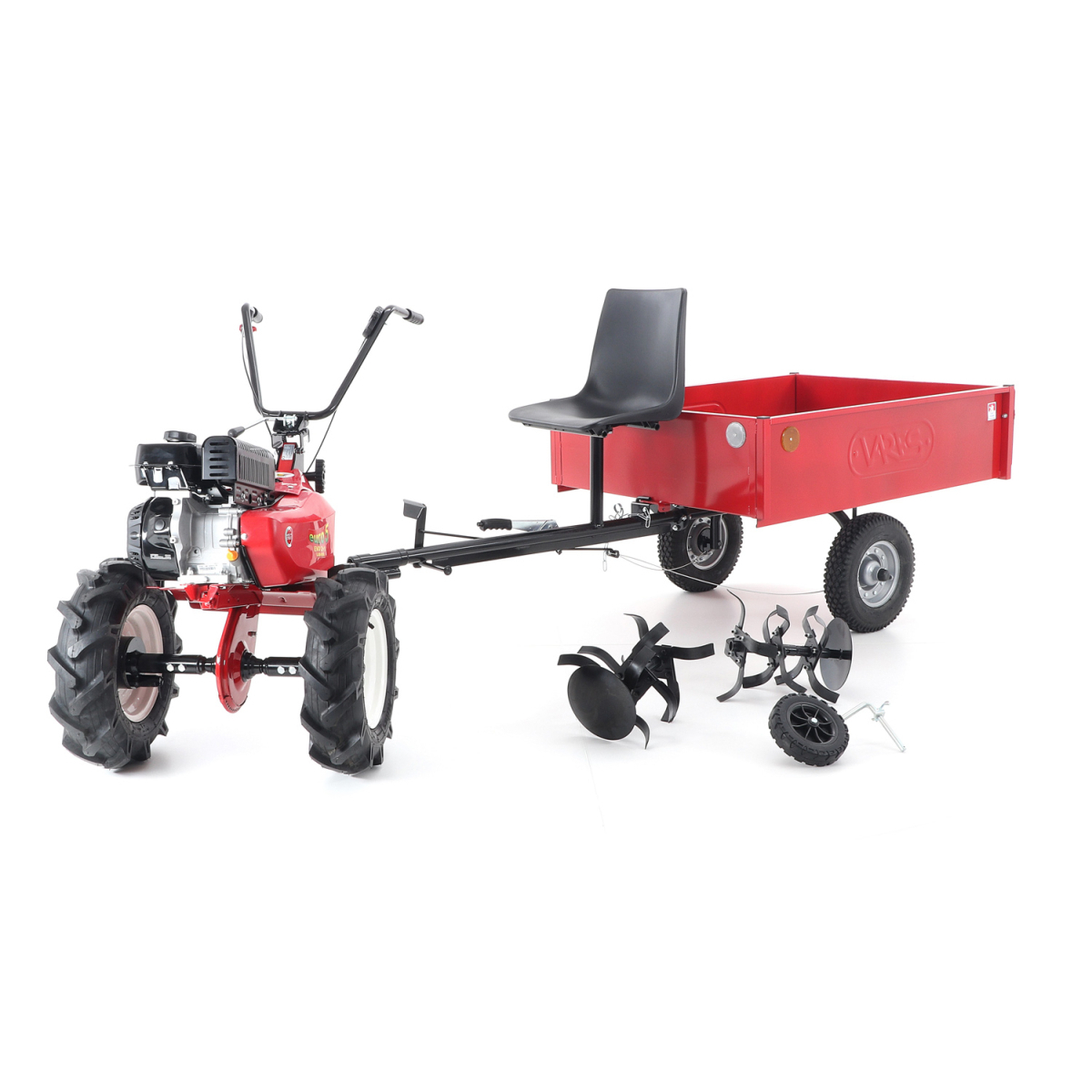 Kultivátor EUROSYSTEMS SET1 EVO 2+1 LONCIN 2x šípová kola 5x10 s vozíkem EURO5 L Náhled