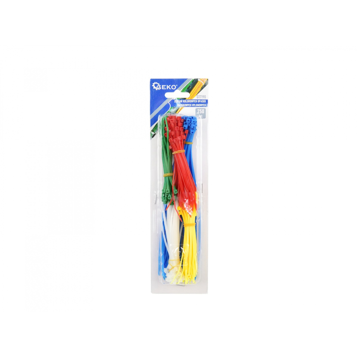 GEKO Nylonové stahovací pásky barevné - 250ks