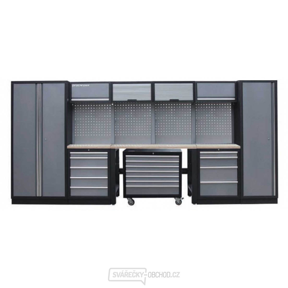 Sestava dílenského nábytku Procarosa PROFI XL-7W Pracovní deska:: dřevěná