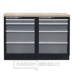 Sestava dílenských skříněk Procarosa PROFI TGC-130404 Pracovní deska:: dřevěná Sestava dílenských skříněk Procarosa PROFI TGC-130404 Pracovní deska:: dřevěná gallery main image