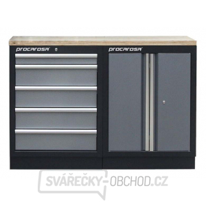 Sestava dílenských skříněk Procarosa PROFI TGC-130500 Pracovní deska:: dřevěná Sestava dílenských skříněk Procarosa PROFI TGC-130500 Pracovní deska:: dřevěná gallery main image
