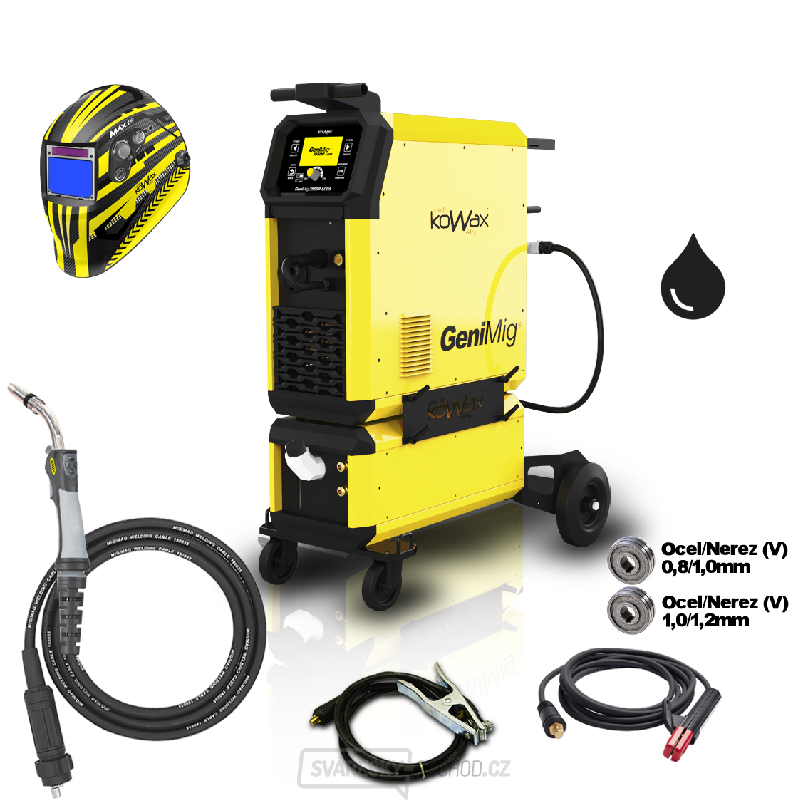 KOWAX GeniMig®355DP LCD5 + Vodní chlazení + Kukla + Hořák