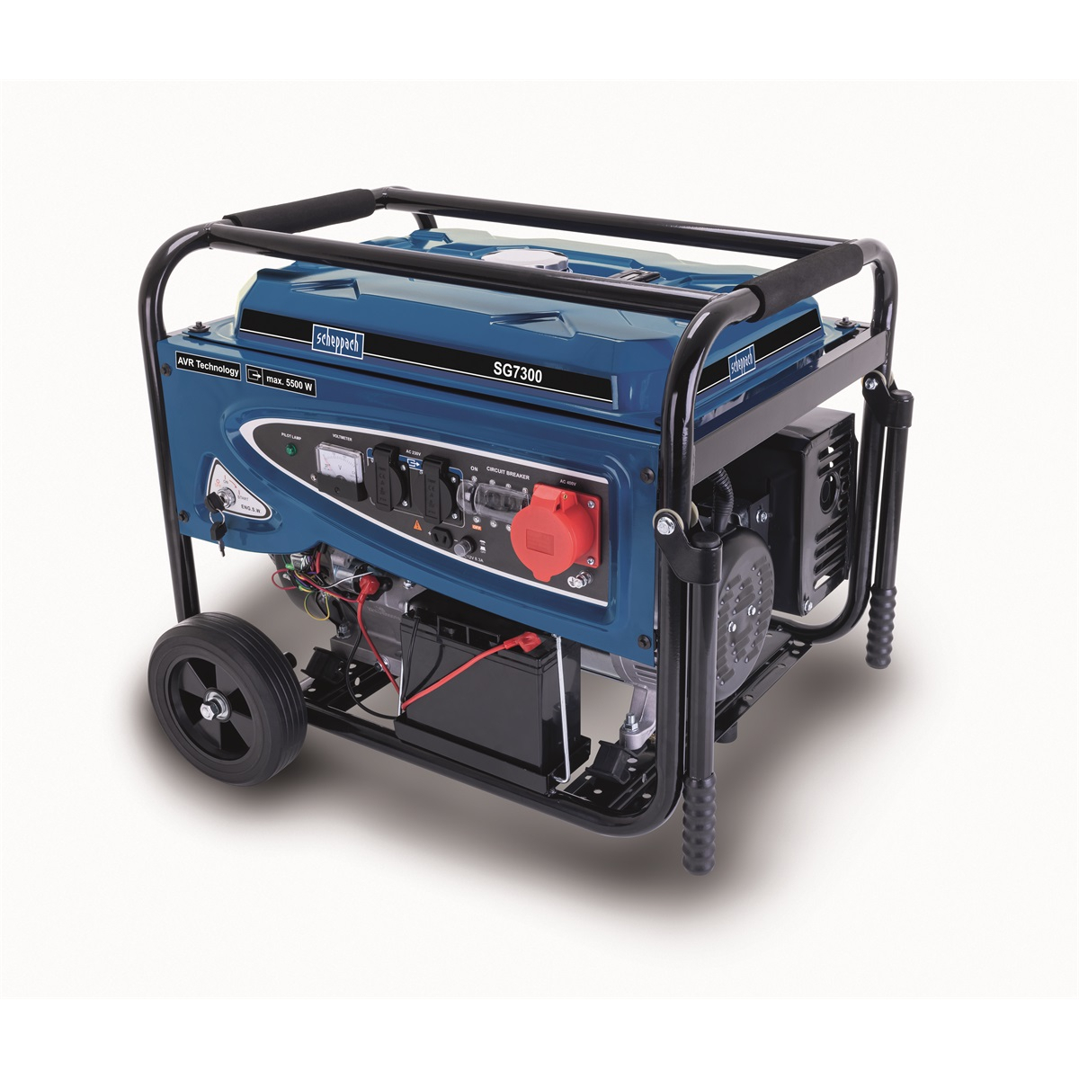 Scheppach SG 7300 Rámová elektrocentrála 5500 W s regulací AVR a elektrostartem 5906227942