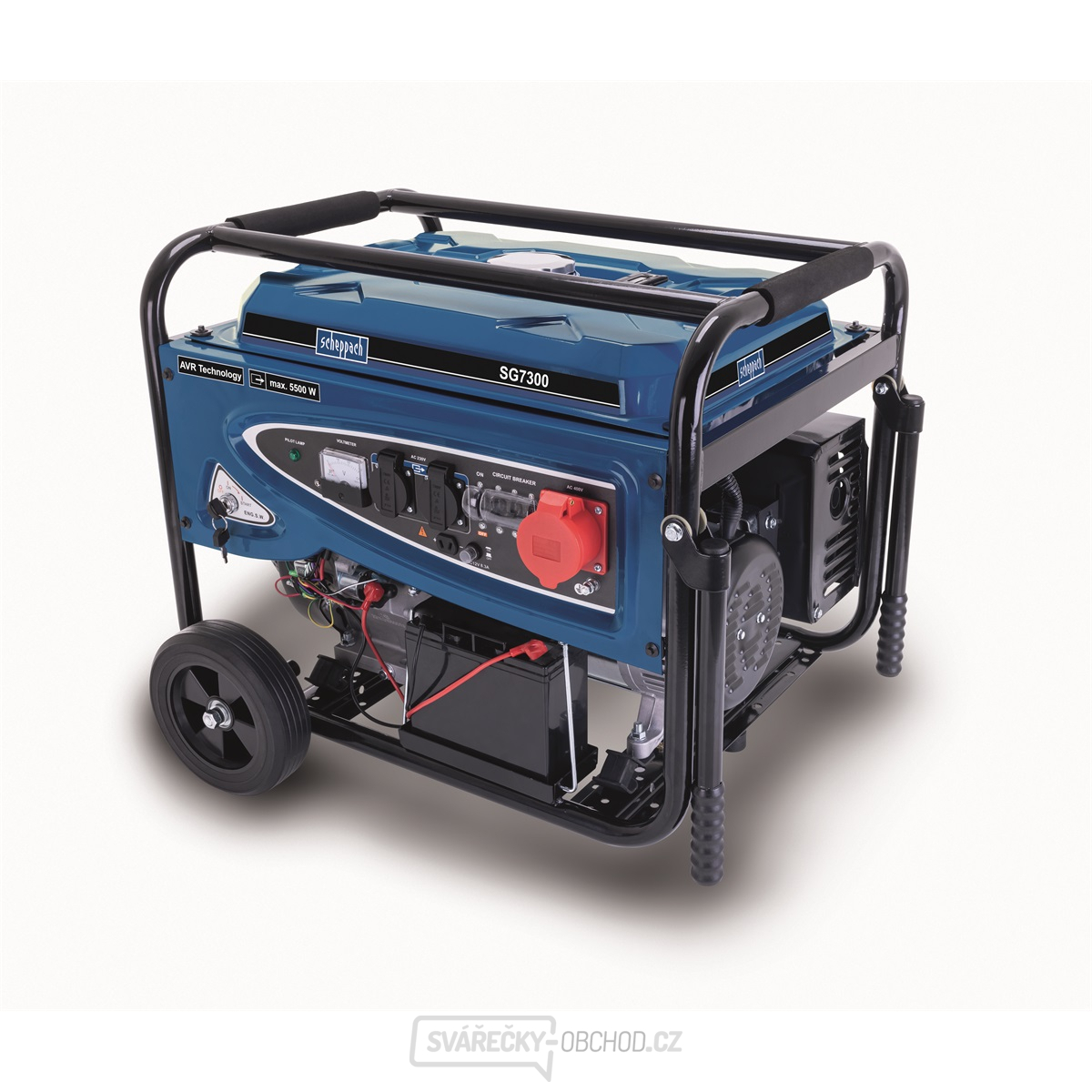 Scheppach SG 7300 Rámová elektrocentrála 5500 W s regulací AVR a elektrostartem