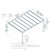 Palram Stockholm 3,4 x 5,2 antracit luxusní hliníková (montovaná) pergola Náhled