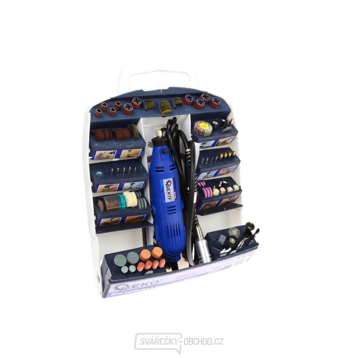 Mini přímá bruska s ohebnou hřídelí a příslušenstvím, 300 ks  - GEKO G81220