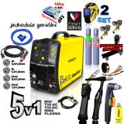 KOWAX GeniWeld®5v1 200 + kukla PANTER + redukční ventil CO2 + redukční ventil Ar+CO2 + plná tlak.lahev CO2 8l  Náhled
