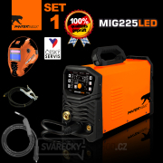 PANTERMAX MIG225LED invertorová svářečka MIG/TIG/MMA + Kabely 3m + Kukla + Hořák Náhled