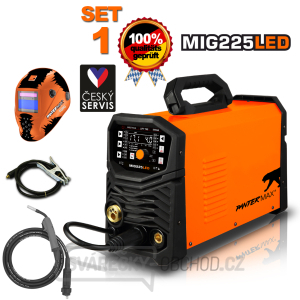 PANTERMAX MIG225LED invertorová svářečka MIG/TIG/MMA + Kabely 3m + Kukla + Hořák gallery main image
