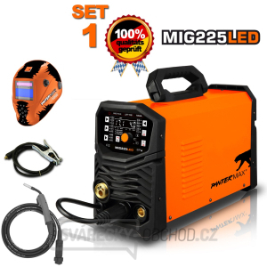 PANTERMAX MIG225LED invertorová svářečka MIG/TIG/MMA + Kabely 3m + Kukla + Hořák PANTERMAX MIG225LED invertorová svářečka MIG/TIG/MMA + Kabely 3m + Kukla + Hořák gallery main image
