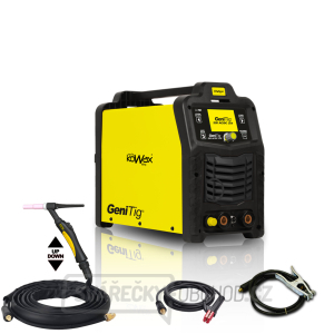 KOWAX® GeniTig® 220AC/DC, LCD PULZ, SYN, HF Svař. invertor AC/DC TIG/MMA vč.3m kabelů, svorky, a drž.el. + hořák TIG26-4