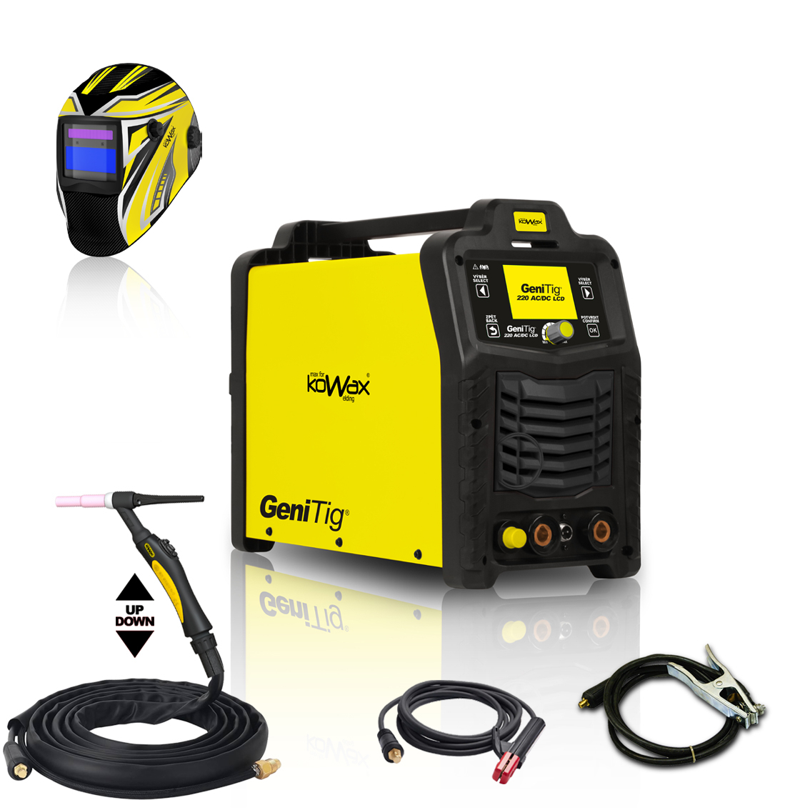 KOWAX GeniTig 220AC/DC LCD + Hořák + Kabely KWXSTGT220ACDC_S01