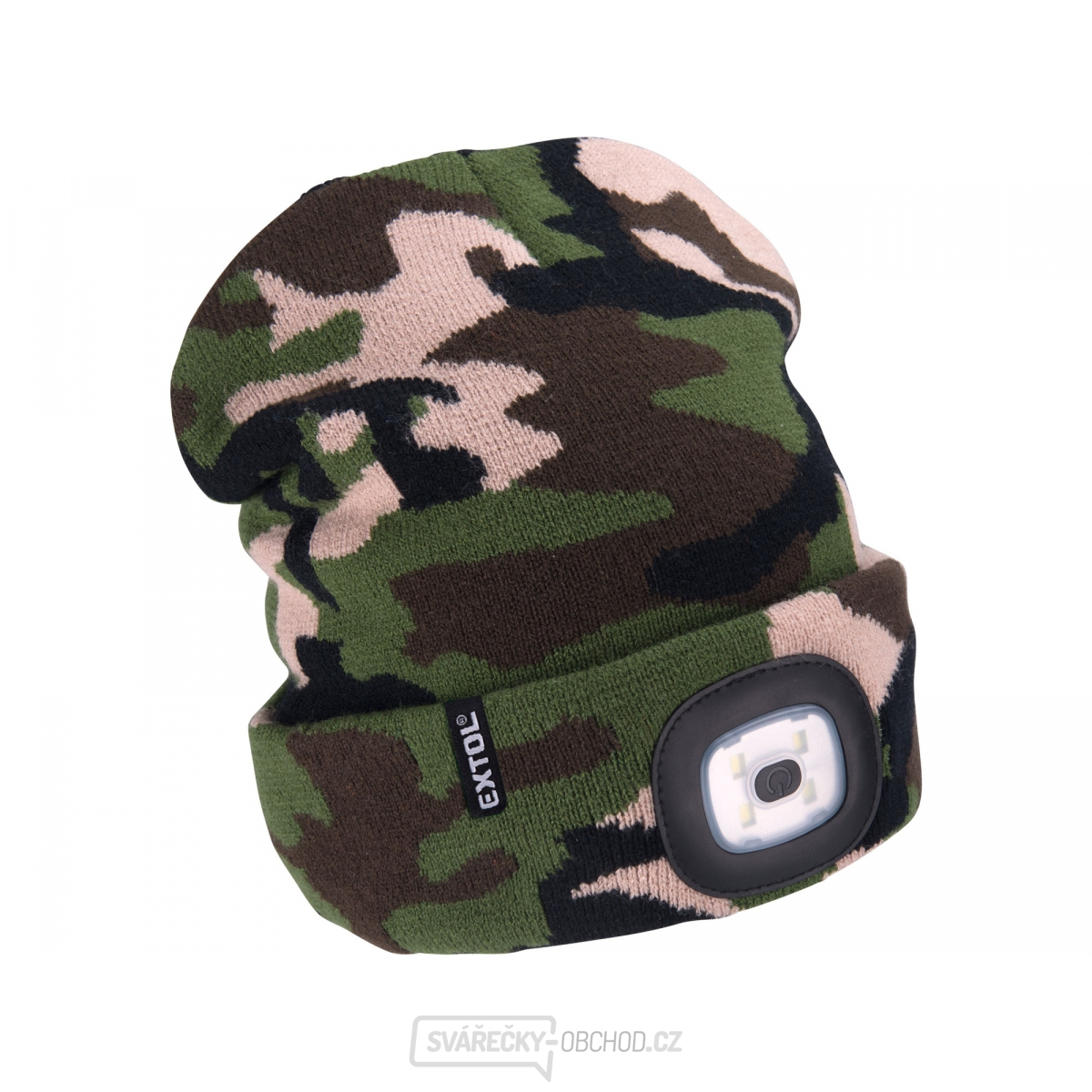 Čepice s čelovkou 4x45lm, USB nabíjení, maskovací, univerzální velikost