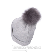 Čepice s čelovkou 4x45lm, USB nabíjení, světle šedá s bambulí, univerzální velikost Náhled