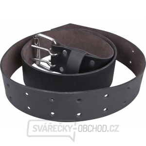 Opasek kožený černý, š.4,5cm x d.122cm, kovová přezka Opasek kožený černý, š.4,5cm x d.122cm, kovová přezka gallery main image