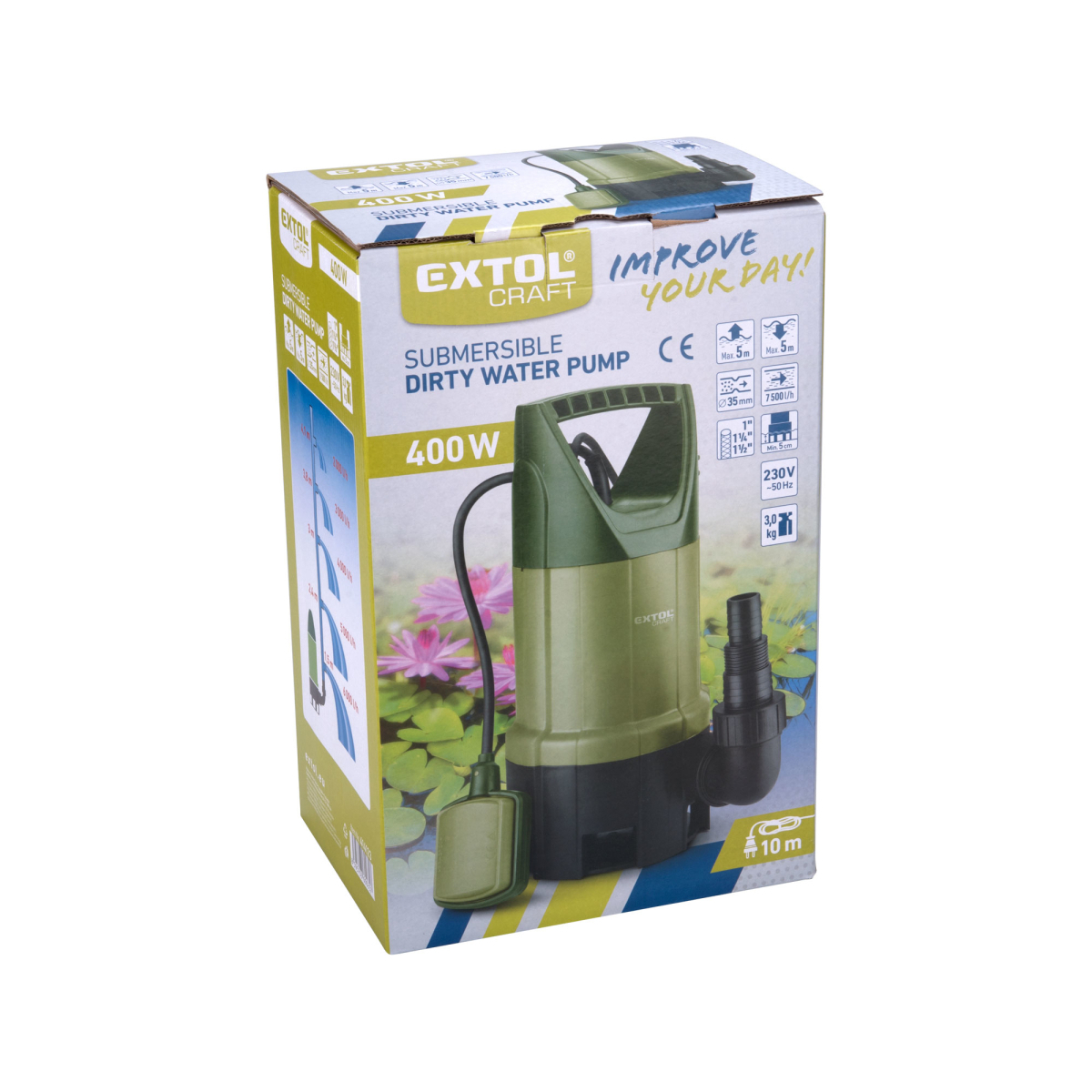 Ponorné čerpadlo Extol Premium 400W na znečištěnou vodu, 7500l/h Náhled