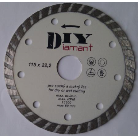 Levně DIYT115 - Diamantový řezný kotouč DIY - TURBO 60115200