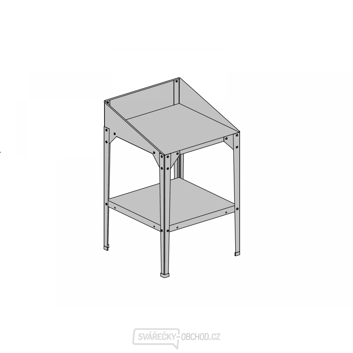 Ocelový regál LANITPLAST 60x60x41/81 cm dvoupolicový stříbrný GSE3 LG2712