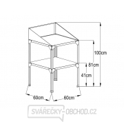 Ocelový regál LANITPLAST 60x60x41/81 cm dvoupolicový stříbrný GSE3 LG2712 Náhled