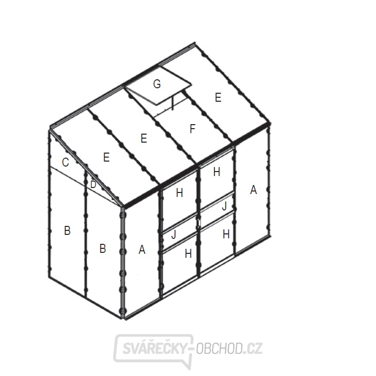 Náhradní prosklení pro skleník VITAVIA IDA 3300 PC 4 mm LG3079