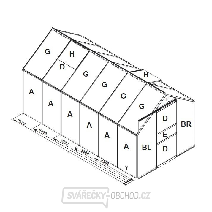 Náhradní prosklení pro skleník VITAVIA VENUS 3800 PC 4 mm LG3060