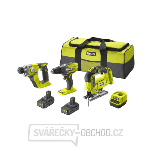 Ryobi R18DDJSSDS-220S 18V sada RCD1802 + R18JS + R18SDS + 2x baterie 2 Ah + taška Ryobi R18DDJSSDS-220S 18V sada RCD1802 + R18JS + R18SDS + 2x baterie 2 Ah + taška gallery main image