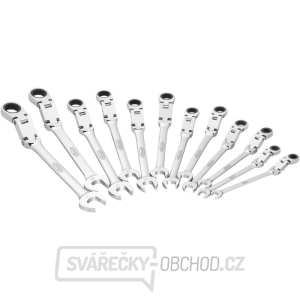 Sada očkoplochých ráčnových klíčů s dvojitým kloubem V6752/12 gallery main image