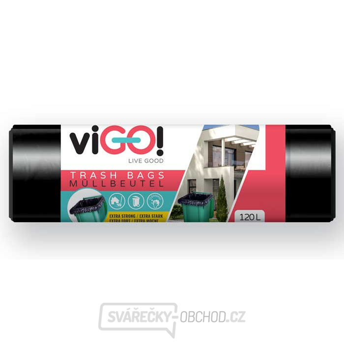 viGO! Pytle odpadkové LDPE silné 120l/10 ks 70x105cm - černé
