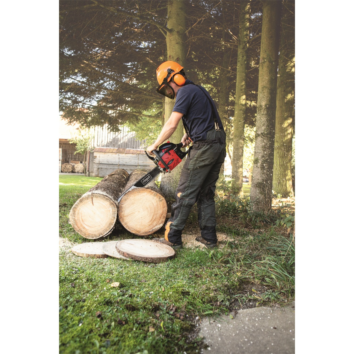 Scheppach BKS 5300 S řetězová pila s benzinovým motorem 53 cm3 + sluchátka + ochranné brýle Náhled